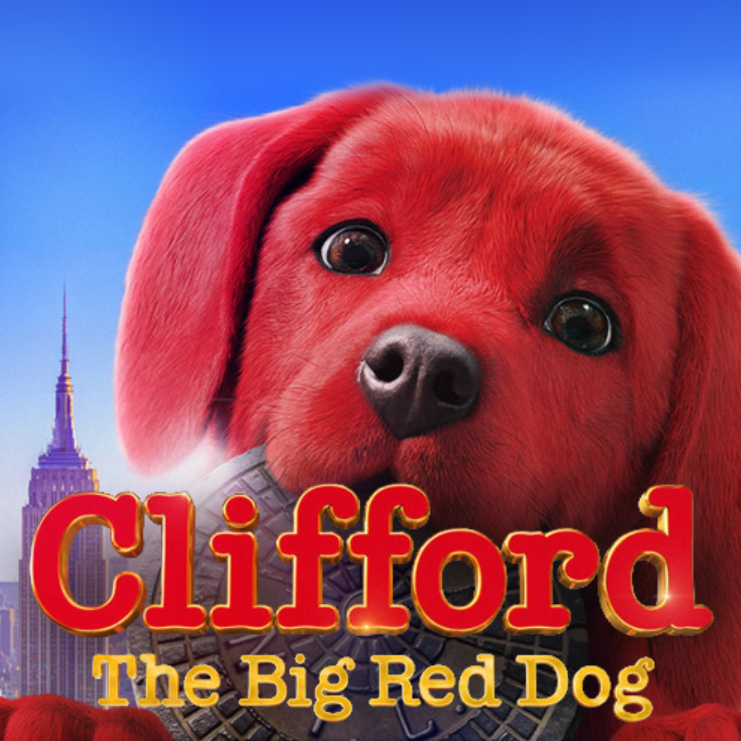 Clifford the big red dog posing