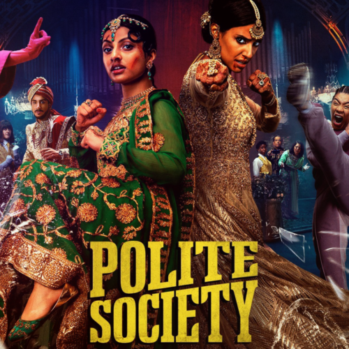 Polite Society 2 females posing to fight