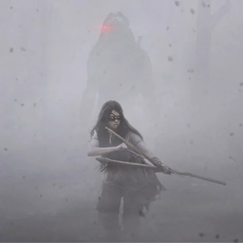 Prey, predator in forest