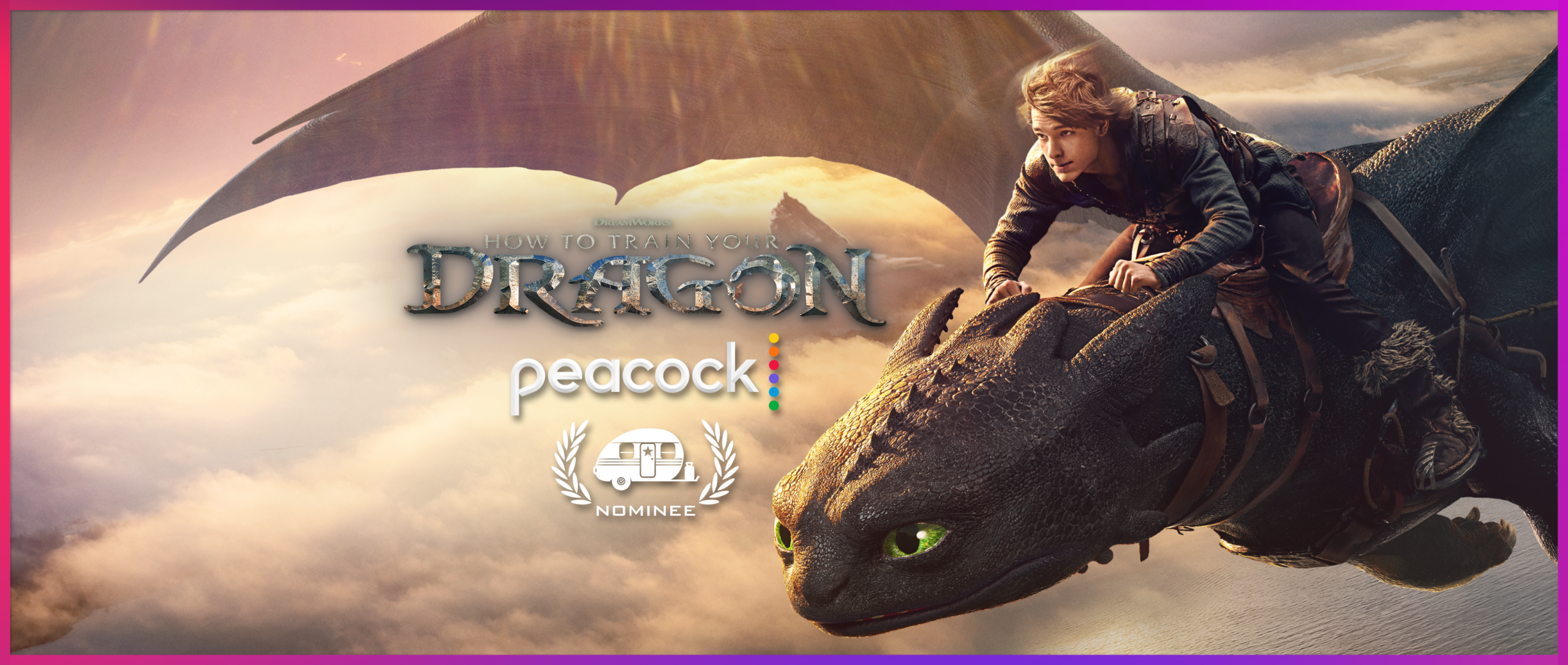 How to train your dragon. Rider on dragon flying.